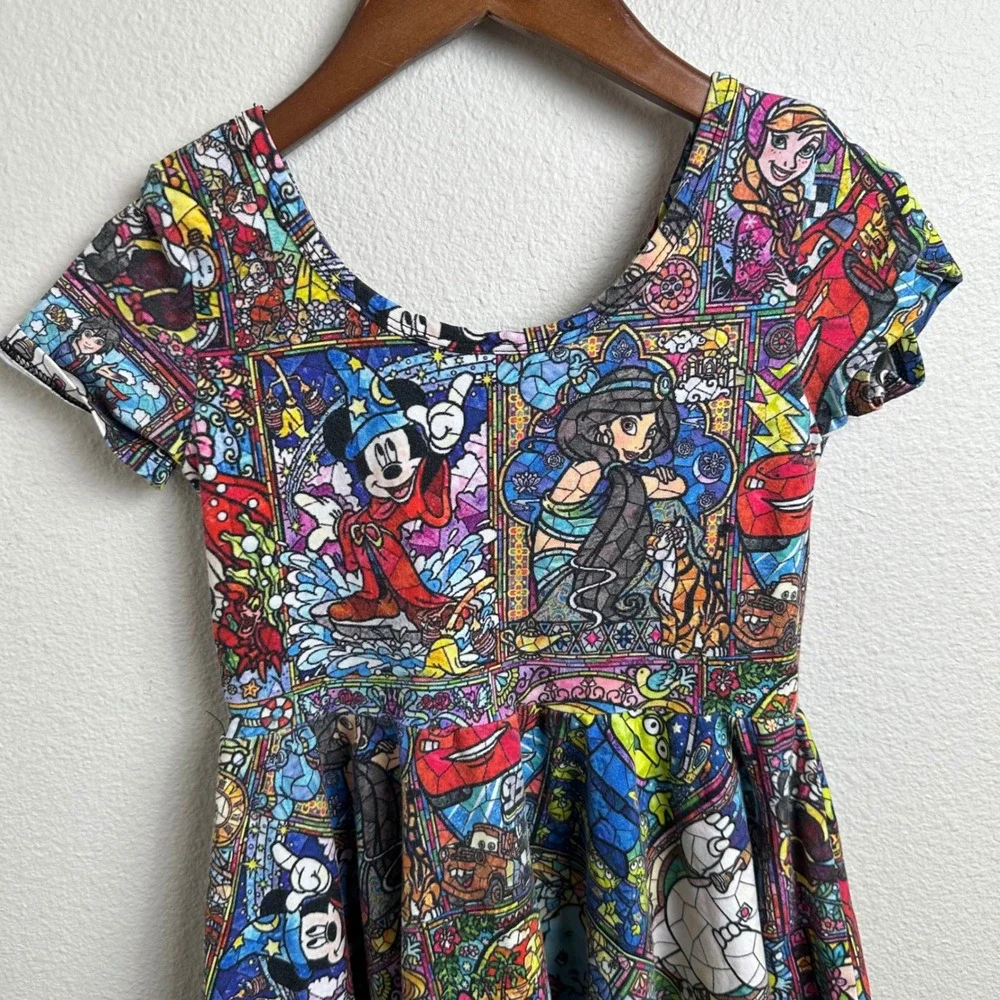 Wild Rich Kids Disney Stained Glass Skater Dress 9/10 Regular Multicolor Print